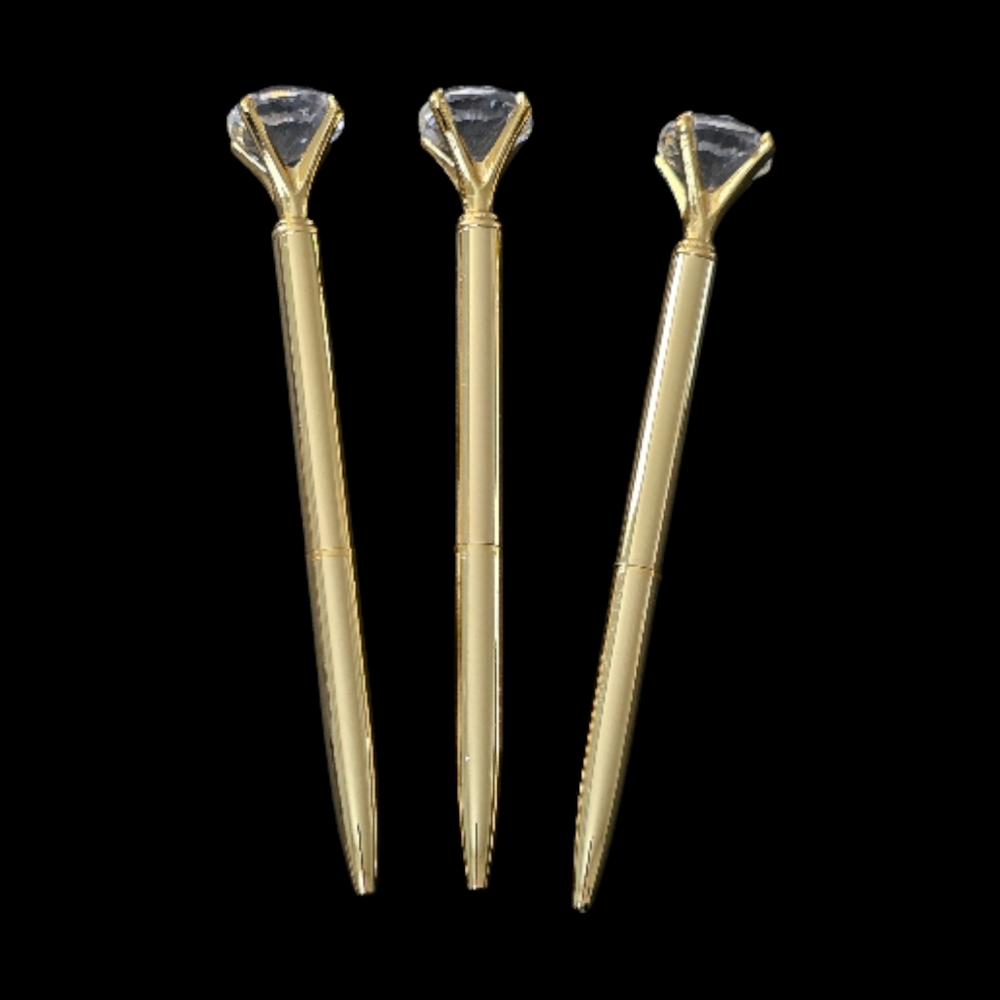 Bling Metal Pens 💎Set Of 3💎 Gold With Refills - Picture 3 of 7